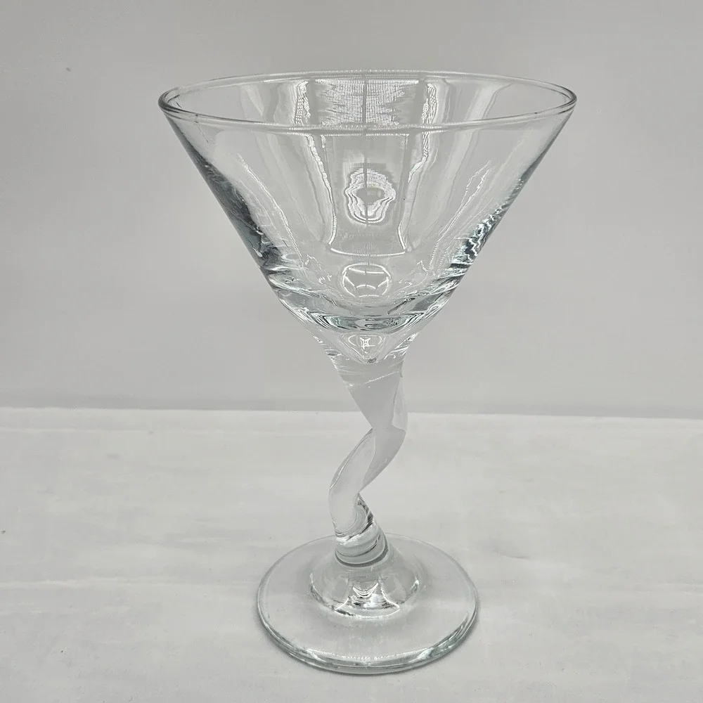 Libbey37799 Z-Stem Clear Martini Glass Modern Sculptural Barware‎ 7 Inch